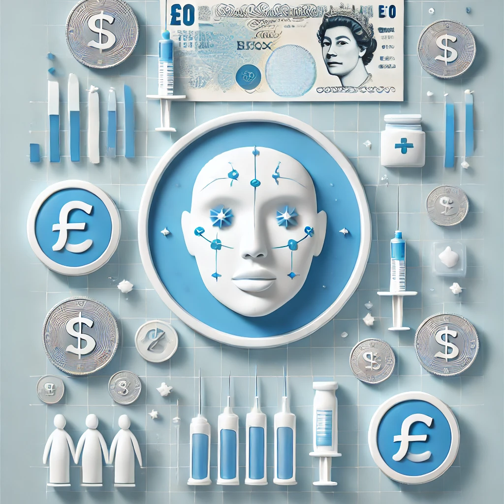 Create two different images for my website. The image dimensions should be widescreen and fullscreen. The subject of the image should be "How much does Botox cost in the UK?"